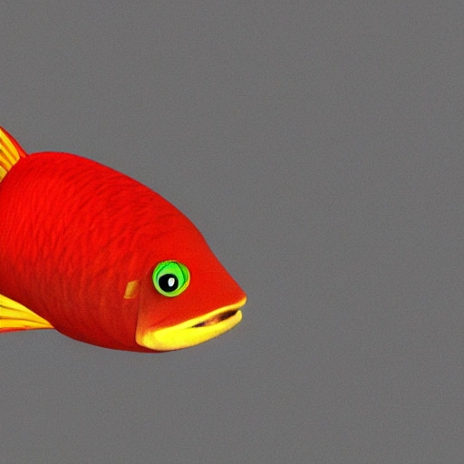 red fish, 3D, Cartoon