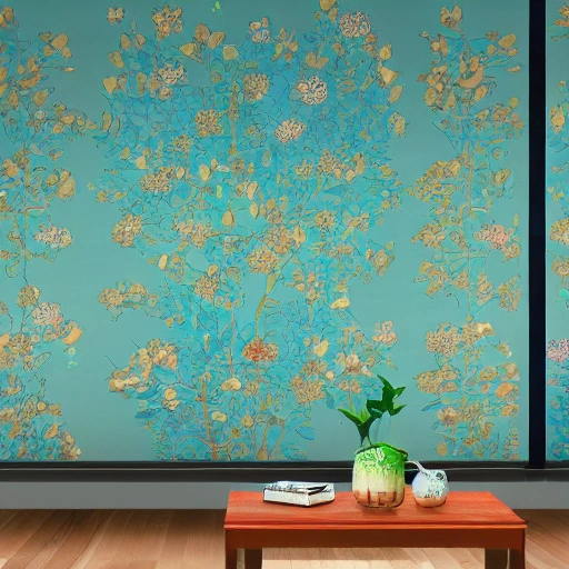  living room, screen partition， a screenshot by Zhang Shunzi, featured on cg society, cloisonnism, repeating pattern, 32k uhd, 8k, 3D