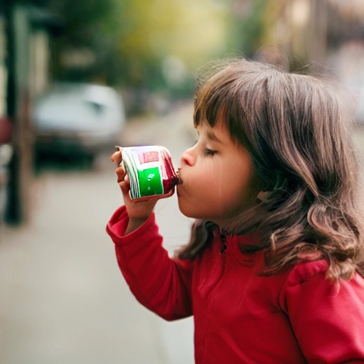 A little girl drinking cola
