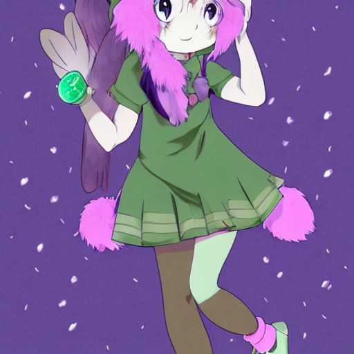 hyper realistic anime girl dressed like an owl, beau...