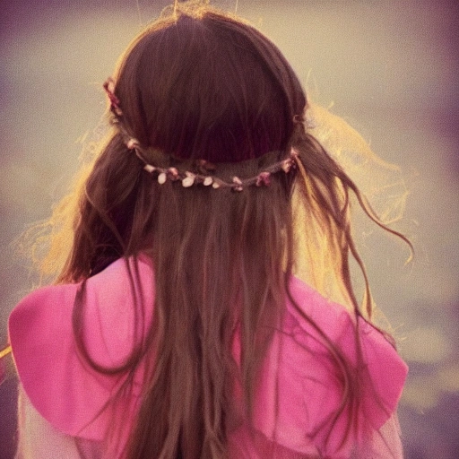 The girl with the petals in her hair, smile, real human beings,