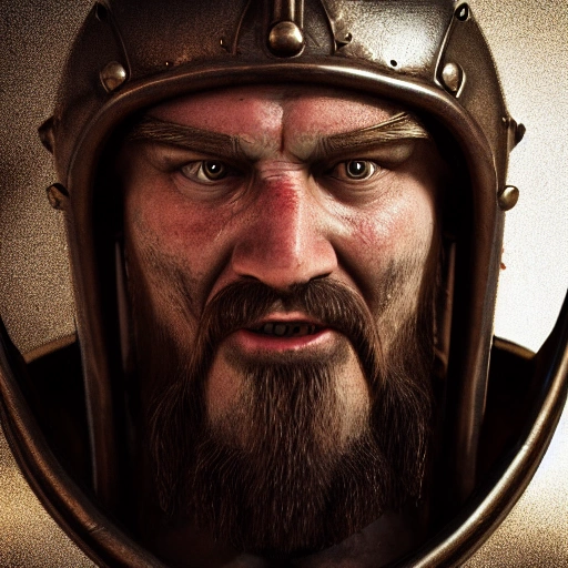 Hyper-realistic, front-view close-up portrait of a furious Viking bursting into flames, smoke, embers, (symmetrical composition)+, (eye contact)+, epic, celestial, moody, cinematic lighting, lens flare, highly detailed, sharp focus, octane render, HDRI, intense, dramatic, warm colors, fiery effect, professional, 35mm, 8k, IMAX, (mouth closed)+, viking helmet on his head, dark studio, low key, high contrast, dark background, flawless detail, award-winning, expertly crafted, detailed pupils, unreal engine