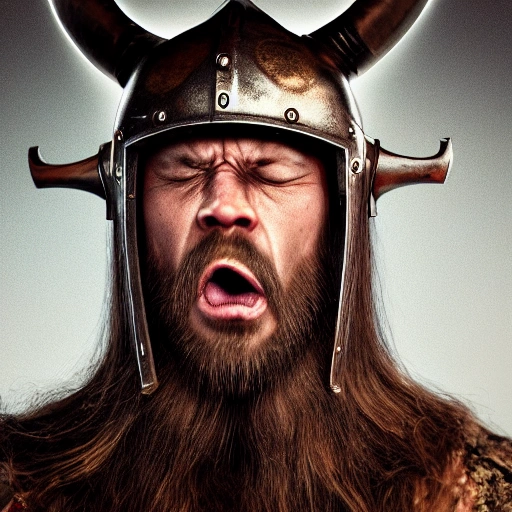 Hyper-realistic, front-view close-up portrait of a furious Viking bursting into flames, smoke, embers, (symmetrical composition)+, (eye contact)+, epic, celestial, moody, cinematic lighting, lens flare, highly detailed, sharp focus, octane render, HDRI, intense, dramatic, warm colors, fiery effect, professional, 35mm, 8k, IMAX, (mouth closed)+, viking helmet on his head, dark studio, low key, high contrast, dark background, flawless detail, award-winning, expertly crafted, detailed pupils, unreal engine