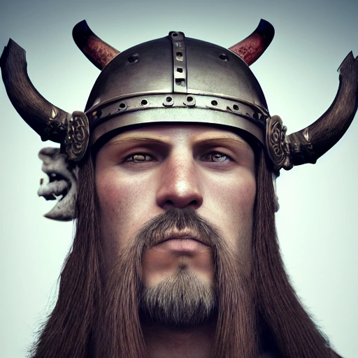 Hyper-realistic, front-view close-up portrait of a furious Viking bursting into flames, smoke, embers, (symmetrical composition)+, (eye contact)+, epic, celestial, moody, cinematic lighting, lens flare, highly detailed, sharp focus, octane render, HDRI, intense, dramatic, warm colors, fiery effect, professional, 35mm, 8k, IMAX, (mouth closed)+, viking helmet on his head, dark studio, low key, high contrast, dark background, flawless detail, award-winning, expertly crafted, detailed pupils, unreal engine