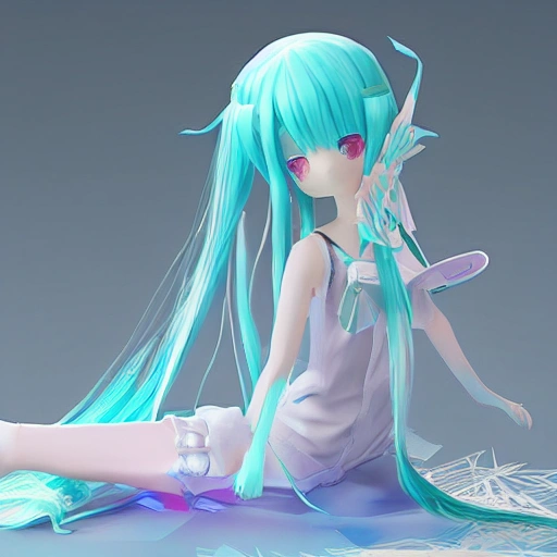 初音，裸体, 3D