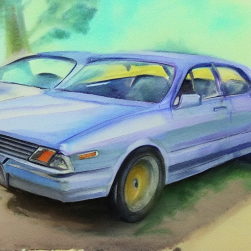 a car , Water Color, Oil Painting, 3D