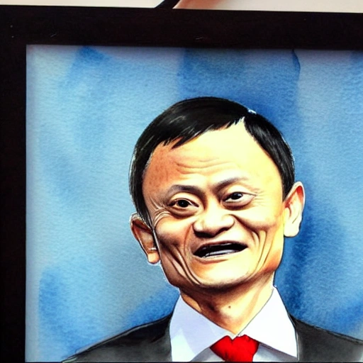 jack ma  , Water Color, Oil Painting, 3D, Pencil Sketch, Cartoon