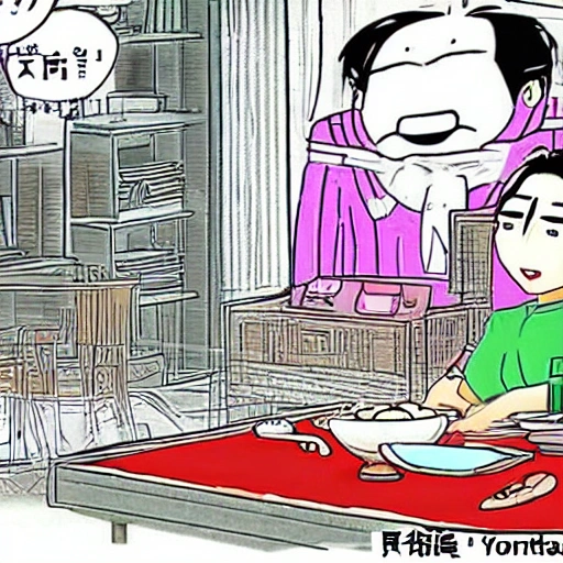 拥有小丑妆容的猫咪。, Cartoon