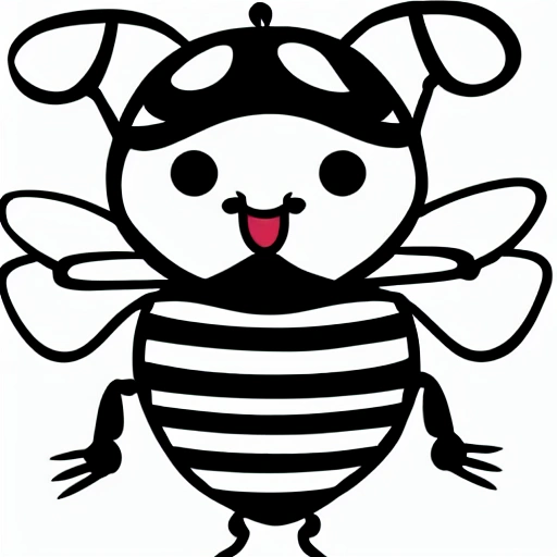 little bee with big cute eyes, Cartoon