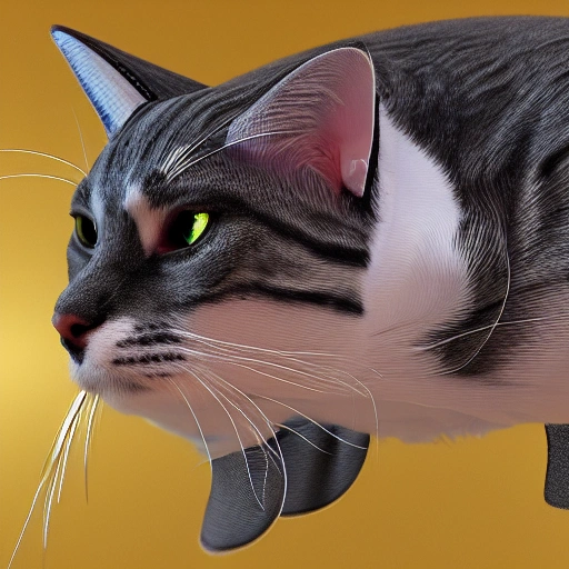 3d render cyberpunk CAT, 3D