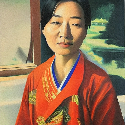 小孩在树丛下看书
, Oil Painting