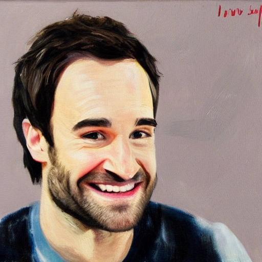 Charlie Cox, cute smile, Oil Painting