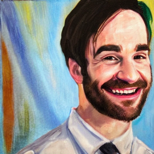 Charlie Cox, cute smile, Oil Painting