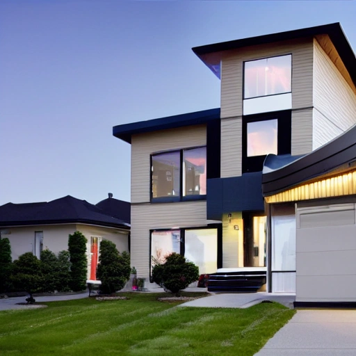 A Canadian Hi-Tech House including security and interaction alarms, camera surveillance systems, home automation