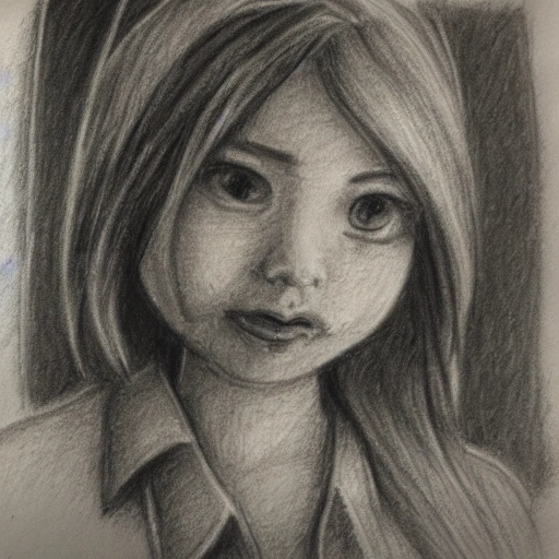 school girl, Pencil Sketch