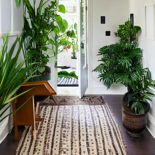 foyer with lots of small house plants
