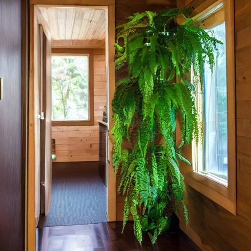 brown foyer with lots of tiny house plants

