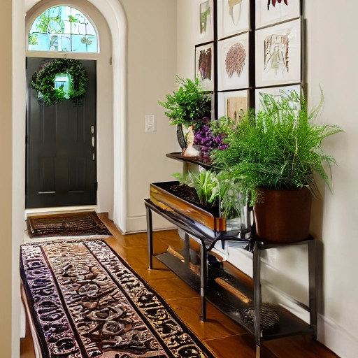 brown foyer with lots of tiny plants
