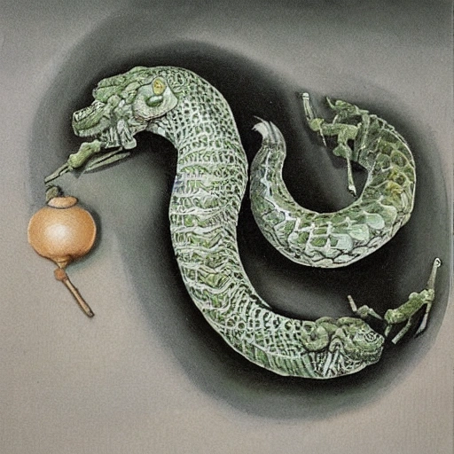 一碗柳州螺蛳粉，热气腾腾，环境中式复古, Oil Painting