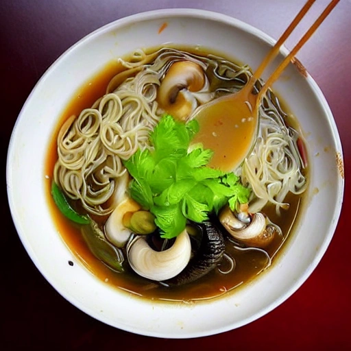 A bowl of snail noodles, which is a snack in Liuzhou, Guangxi, contains rice noodles, sour bamboo shoots, fungus, peanuts, fried bean curd, day lily, green vegetables and other ingredients. There are no snails in the snail noodles, but the soup is made with snails.