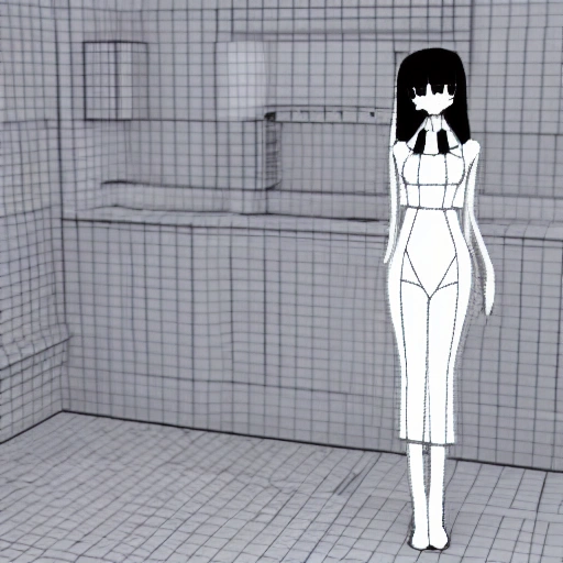 haz una chica anime en traje de baño
, 3D