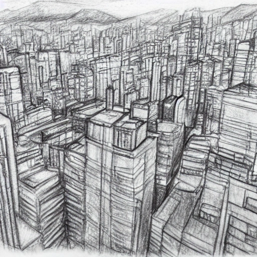  ciudad,Pencil Sketch