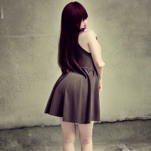 masterpiece, best quality, 1girl, detailed ass view, cloth view, mutiple different views, fullbody, standing model pose, dress, indoor, ulzzang, anime