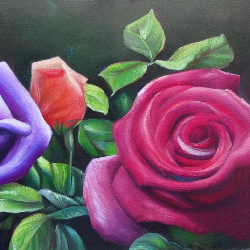 rosas en un jardín, , , Oil Painting - Arthub.ai