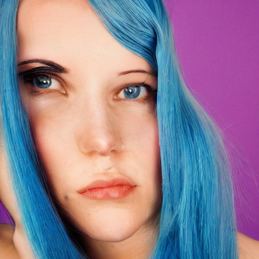 A Tall Naked Figure With Blue Hair And A Beautiful Face A Girl Arthub Ai