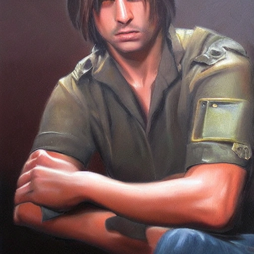 leon s. kennedy chilean , 3D, Oil Painting