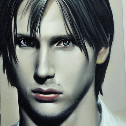 Leon s. kennedy from Chile, , 3D, photorealistic,, Oil Painting