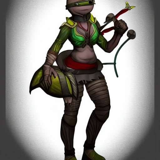 digital detailed full body of anthropomorphic female turtle fighter 
