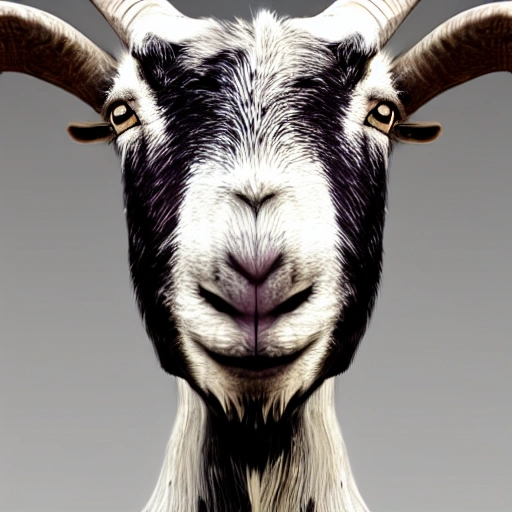  goat face, cool and happy, , 3D