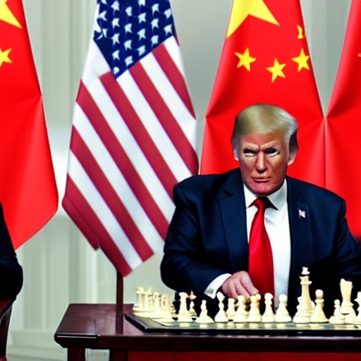 US President Trump Plays Chess in China