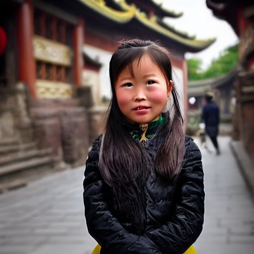 A girl，in china，very Beautiful, 3D, 3D