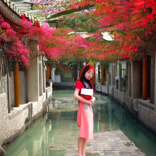 A girl，in china，very Beautiful, 3D