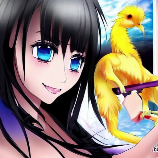 Chica anime, mostrando su culo, , 3D