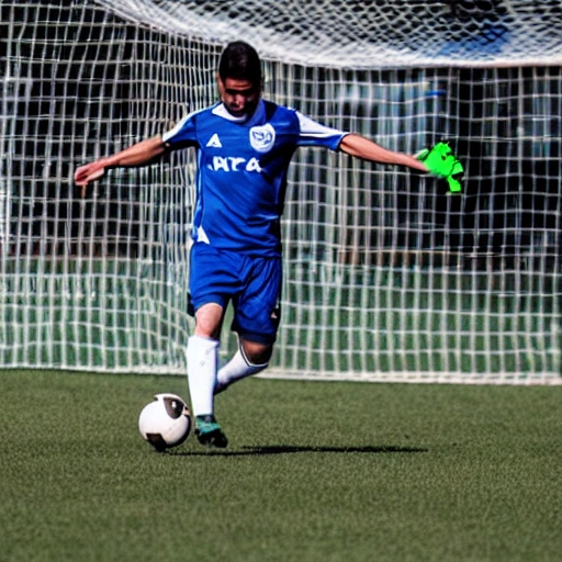 foto de futbolista cuya cabeza es un balon con gafas de sol
