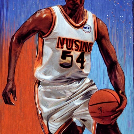 
**julius erving, ivory and orange colors, highly detailed, slightly vintage, pop art, somewhat abstract, wet, watery, glistening, shiny, acrylic and oil paint, detailed, illustration by Genevieve Leavold, Stanley Artgerm, and Ilya Kuvshinov --ar 1:2 --v 5 --v 5 --v 5** - <@1074182644666998884> 