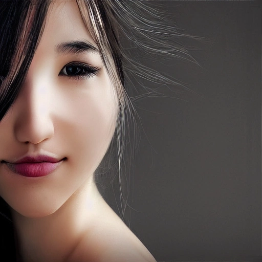 Generate a beautiful half-body photo of an Eastern girl aged 23-30.