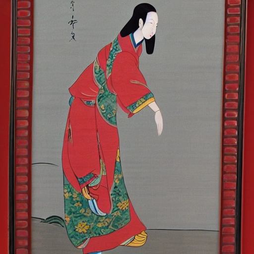 Generate a Chinese Gongbi-style painting of a female figure