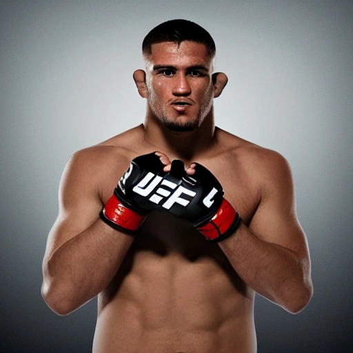 ufc fighter，6‘1 height，205lbs weight，80’ reach，he is a striker , Cartoon