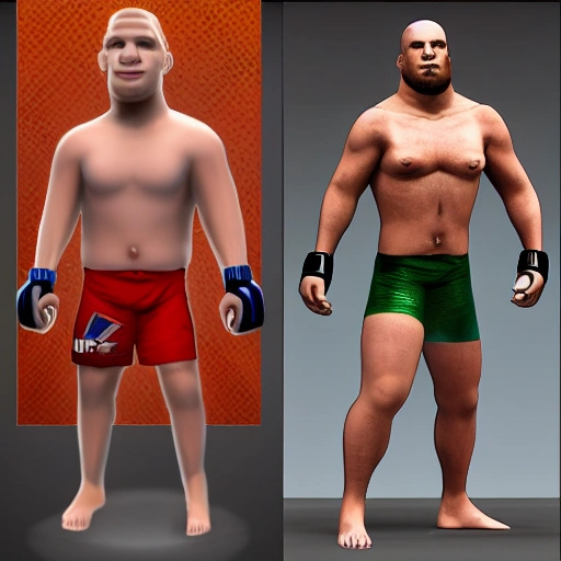 ufc fighter，6‘1 height，205lbs weight，80’ reach，he has mass muscle， he is a wrestler, Cartoon