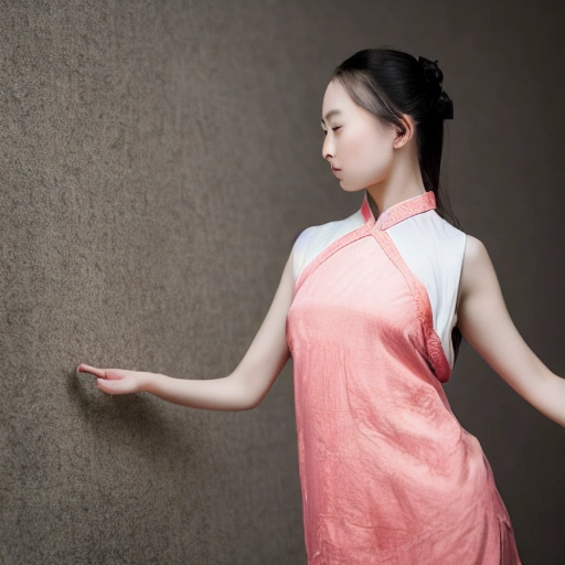 Realistic and realistic full body portrait of a classical Chinese girl. Ultra clear 4k resolution. noise reduction