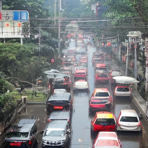 下雨天，森林，别墅，高清图