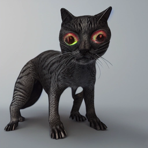 3d render cyberpunk CAT, Cartoon, Metal - Arthub.ai