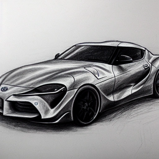 Pencil Sketch, toyota supra