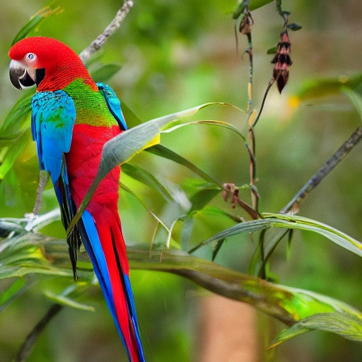  nature scene of a parrot a colibri and a condor