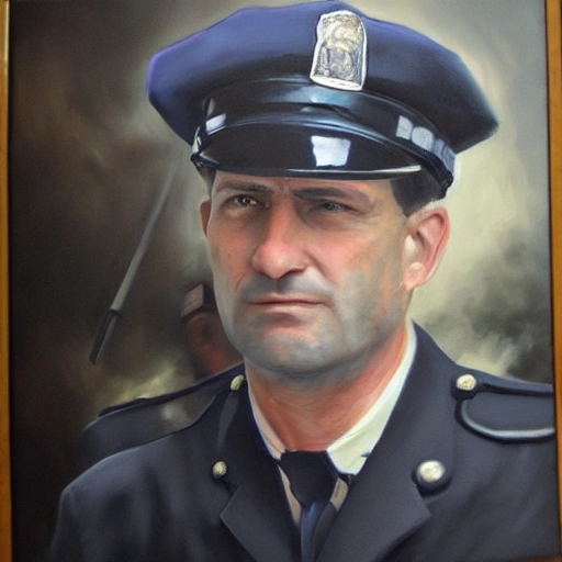 Photorealistic, 3D, Oil Painting, León s. Kennedy with police suit, from Argentina