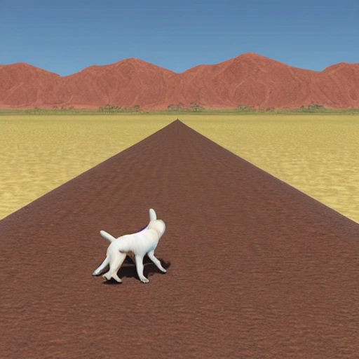 Dog run in the desert with more sharpes, ultrarealistic